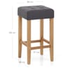 Oliver Oak Stool Charcoal Fabric