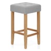 Oliver Oak Stool Grey Fabric