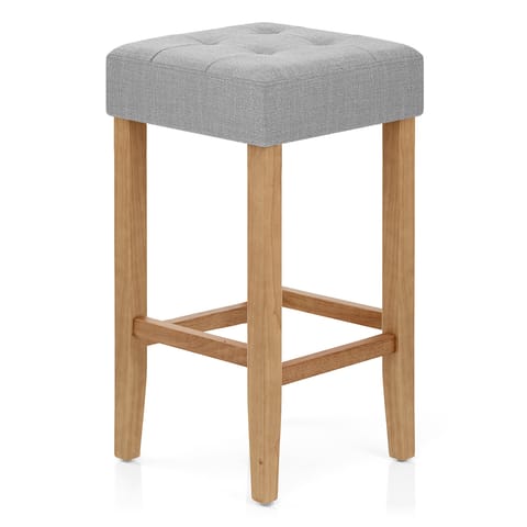 Oliver Oak Stool Grey Fabric