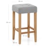 Oliver Oak Stool Grey Fabric