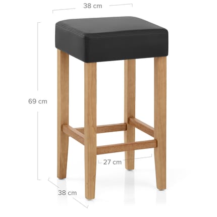 Oliver Oak Bar Stool Black Dimensions