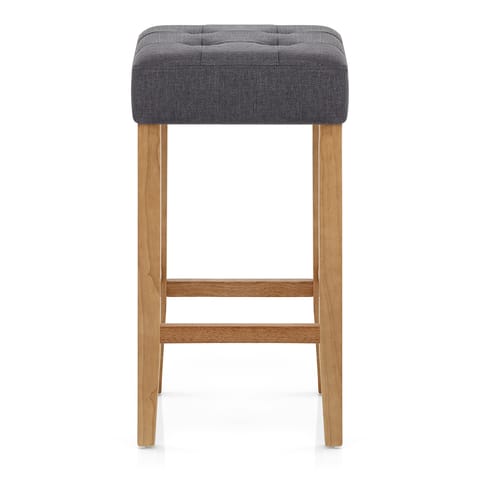 Oliver Oak Stool Charcoal Fabric