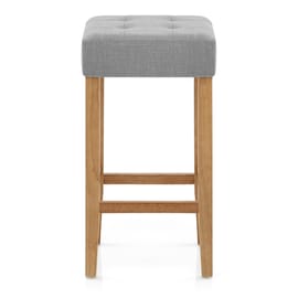 Oliver Oak Stool Grey Fabric