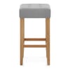 Oliver Oak Stool Grey Fabric