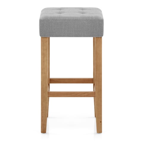 Oliver Oak Stool Grey Fabric