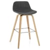 Reef Wooden Stool Charcoal Fabric