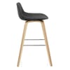 Reef Wooden Stool Charcoal Fabric