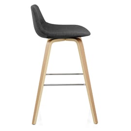 Reef Wooden Stool Charcoal Fabric