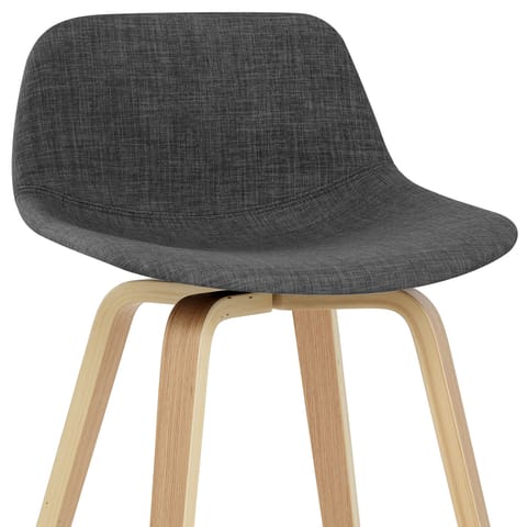 Reef Wooden Stool Charcoal Fabric