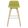 Reef Wooden Stool Green Fabric