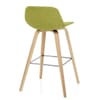 Reef Wooden Stool Green Fabric