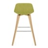 Reef Wooden Stool Green Fabric