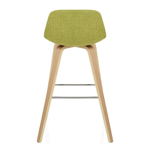 Reef Wooden Stool Green Fabric