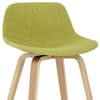 Reef Wooden Stool Green Fabric