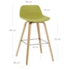 Reef Wooden Stool Green Fabric