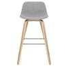 Reef Wooden Stool Grey Fabric