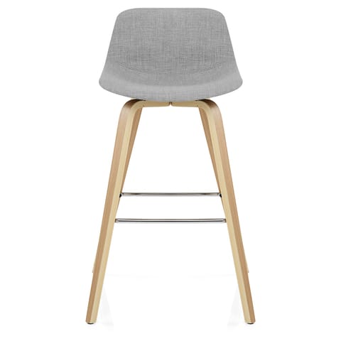 Reef Wooden Stool Grey Fabric