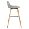 Reef Wooden Stool Grey Fabric