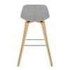 Reef Wooden Stool Grey Fabric