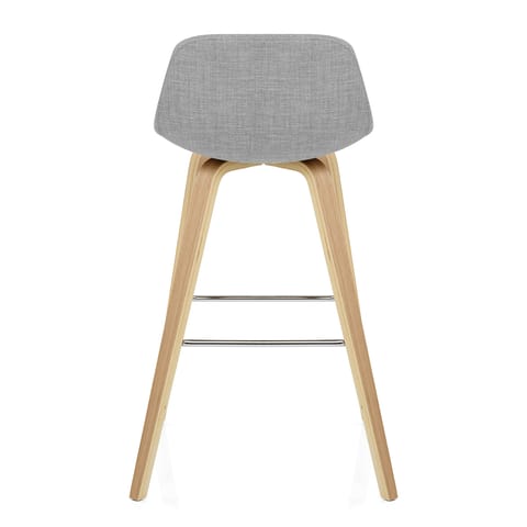 Reef Wooden Stool Grey Fabric