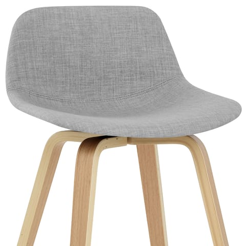 Reef Wooden Stool Grey Fabric