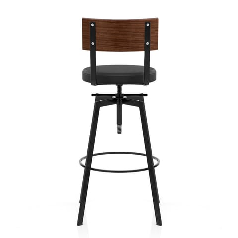 Urban Walnut Industrial Stool Black