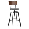 Urban Walnut Industrial Stool Grey