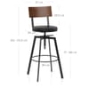 Urban Walnut Industrial Stool Black