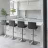 Linear Brushed Steel Bar Stool Grey