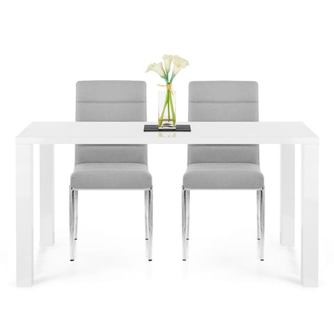 Taurus Dining Chair Light Grey Fabric