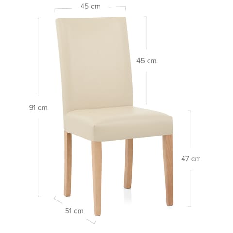 Chicago Oak Dining Chair in Cream