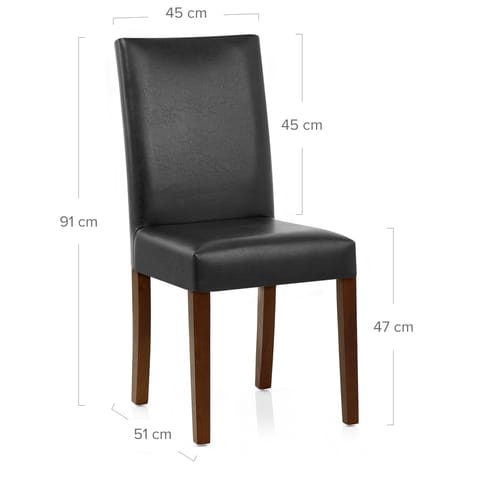 Chicago Walnut Dining Chair Black