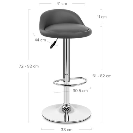 Lulu Bar Stool Grey Dimensions