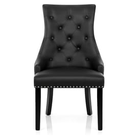 Ascot Dining Chair Black Leather