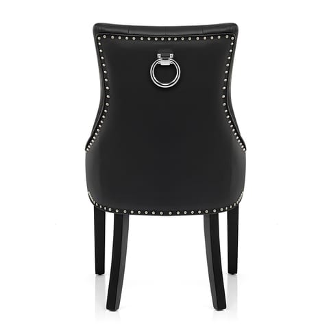 Ascot Dining Chair Black Leather