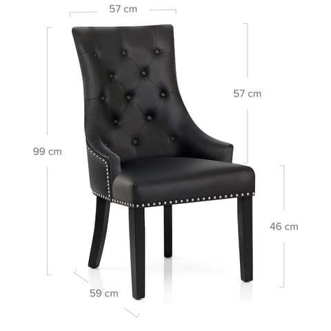 Ascot Dining Chair Black Leather