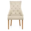 Ascot Oak Dining Chair Cream Leather