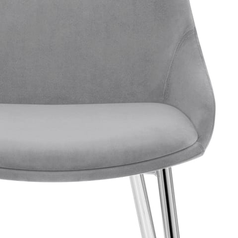 Aston Dining Chair Grey Velvet