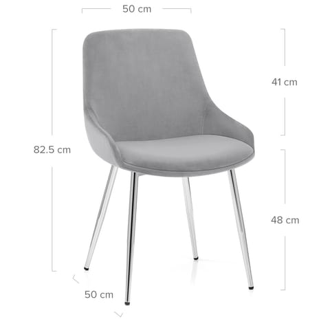 Aston Dining Chair Grey Velvet