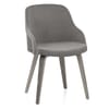 Fusion Wooden Chair Grey Velvet