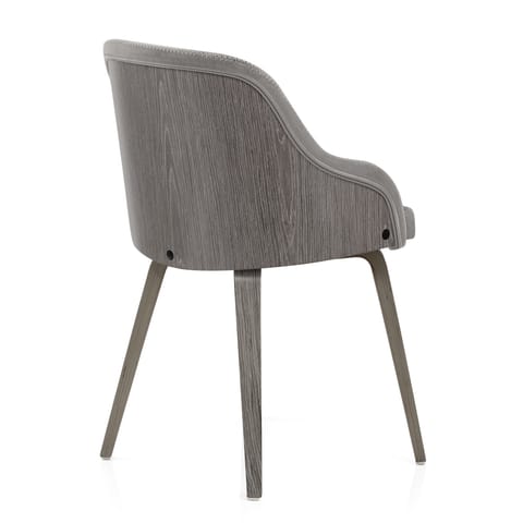Fusion Wooden Chair Grey Velvet