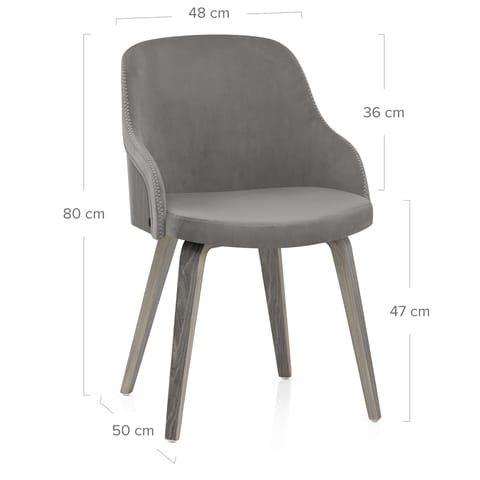 Fusion Wooden Chair Grey Velvet