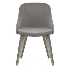 Fusion Wooden Chair Grey Velvet