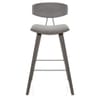 Henley Wooden Stool Grey Velvet