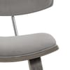 Henley Wooden Stool Grey Velvet