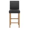Tetbury Oak Bar Stool Black Leather