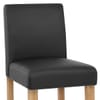 Tetbury Oak Bar Stool Black Leather