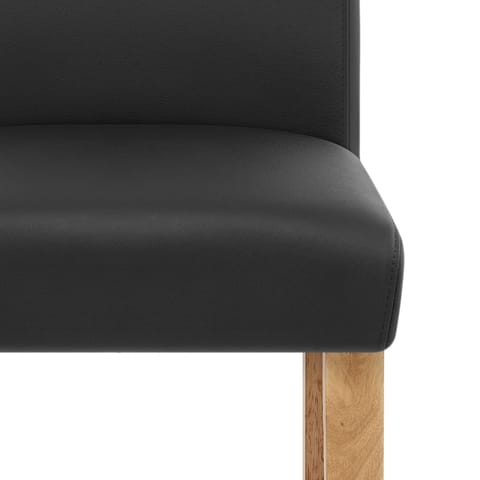 Tetbury Oak Bar Stool Black Leather