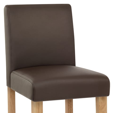 Tetbury Oak Bar Stool Brown Leather