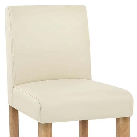 Tetbury Oak Bar Stool Cream Leather